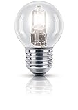 3Pack Philips 28W G45 (E27) Edison Screw (ES) ECO Halogen Dimmable Golf Ball/Mini Globe Light Bulb, 28Watt Equivalent to 40Watt, 2000 Hours Long Life Halogen Light Bulbs, 346 Lumens Output.