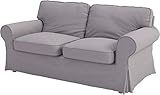 The Heavy Cotton Ektorp Loveseat Cover Replacement is Compatible for IKEA Ektorp 2 Seat Slipcover (Light Gray Loveseat)