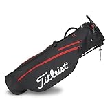 Titleist Premium Carry Golf Bag, Black/Black/Red