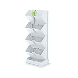 PROSPERPLAST ZA1386 Vertical Mini Cascade Plastic Planter in White 19.5 (L) x 11.4 (W) x 47.5 (H) cm with Garden Scissors