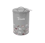 RSW Smart Choice Dog Treat Tin Biscuit Storage Tin Grey Puppy Food Storage Container Jar With Lid (SC1347)