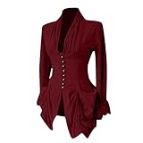 Womens Medieval Jacket Dress UK Sale Clearance Ladies Irregular Hem Tailcoat Vintage Gothic Steampunk Tuxedo Victorian Frock Coat Halloween Costume Ruffled Sleeve Outwear Retro Punk Party Coat