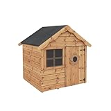 WALTONS | 4x4 Snug Wooden Playhouse | Garden Shiplap Play House | Outdoor Wendyhouse | Tongue and Groove | Single Door | Window | 4ft x 4ft