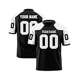 Custom Football Jersey Personalized Team Name Number Logo Customized Shirt for Men Youth Women Kids Black