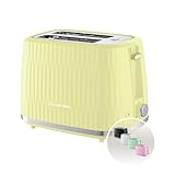 Russell Hobbs Eden 2 Slice Toaster (6 Browning settings, High lift feature, Frozen, reheat, cancel functions, Removable crumb tray, 800W, Lemon) 27373