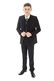 Vivaki 5 Piece Slim Fit Black Suit (14-15 Years)