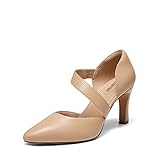 DREAM PAIRS Women's High Heels Pumps Dress Closed Pointed Toe Comfortable D'Orsay Pumps Shoes for Wedding Dancing SDPU2350W,Size 8,Nude-Pu,SDPU2350W