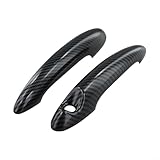 Jonikuper Black Carbon Fiber Door Handle Cover for MINI Cooper S JCW R50 R53 R55 R56 R57 First and Second Generation Models with Easy Installation and Scratch