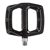 Dmr V12 Flat MTB Pedals - Black/Mountain Biking Bike Bicycle Cycling Cycle Wide Platform Dirt Jump Trail Enduro Freeride Downhill Grip Nylon Part Riding Ride Cro-mo Axle Pair Sticky Pin