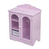Olivia's Little World Purple Star 18 Inch Doll Closet Wardrobe Wooden Doll Furniture With 3 Doll Hangers TD-0210AP