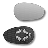 Less4spares Replacement Wing Mirror Glass Right Compatible with Fiat 500 500c 2007-2022 CLIP-ON Driver Off side Heated Convex