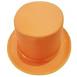 Chenxi Studio Carnivals Performances Magicians Hat Autumn Adult Trilby Hat Festival Hat for Adult Unisex Skin Friendly Flat Top Hat Orange