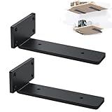 MLOQI 2 Pack Scaffold Board Shelf Brackets Heavy Duty, Floating Shelf Bracket, 5mm Thick Wall Brackets for Shelves (8 inches)