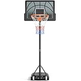 Basketball Hoop Outdoor, Yohood Basketball Hoop and Stand Portable Adjustable Height Net Set System on Wheels Sturdy Backboard for Game Park Garden Indoor