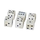 Lord of Battles Roman Bone Dice D&D Set of 6 with Inlaid Pips Made from Genuine Ox Bone Handcrafted for Cosplay and LARP | Roleplaying Game (Genuine Bone)