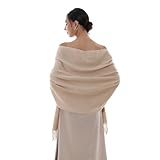 RIIQIICHY Women Scarf Beige Pashmina Shawls and Wraps for Wedding Ladies Winter Scarves