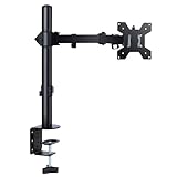 Futura Single Monitor Arm Desk Mount, Adjustable Stand for 13-32 Inch Screens, Fits VESA 75x75 & 100x100mm, Holds Up to 8kg, Full Motion Tilt Swivel Rotation & Ergonomic Desk Clamp Monitor Mount