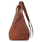 STILORD 'Lyanna' Backpack Shoulder Bag Women Leather Vintage Sling Bag Leather Small Backpack 2 in 1 Handbag Crossbody Rucksack Bag Genuine Leather, Colour:Mocca - Dark Brown
