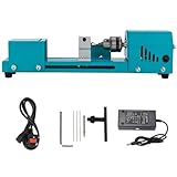 Mini Lathe Beads Polisher Machine DIY CNC Machining for Table Woodworking Wood DIY Tool Lathe Standard Set (Blue)