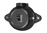 Surface-Mounted Vintage Round Retro Toggle Switch, Series On/Off Switch, Black