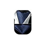 HISDERN Navy Blue Cravat for Men Silk Paisley Cravats and Handkerchief Jacquard Wedding Ascot Tie & Pocket Square Set for Business Party