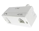 ASNQ ADSL Filter - Microfilter for Phone/Broadband - Plug to RJ11 Connector - Broadband Filter for BT Sky Talktalk - Internet and Telephone Splitter