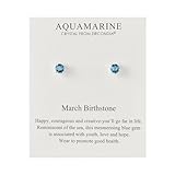 Philip Jones March (Aquamarine) Birthstone Earrings Created with Zircondia® Crystals