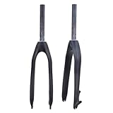 NHPJFDC Trial Bikes Rigid Forks 20" 24" Carbon Fiber Bike Front Forks Disc Brake Bike Forks 1-1/8" Straight Tube Quick Release Bikes Hard Fork 9 * 100mm(Matte Black,24in)