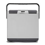 Hi-Gear 28 Litre Cooler with Integrated Handle, 12V In Car Socket & 240V Mains Socket, Portable, Spacious, Insulated, 28L Electric Cool Box, Camping, Travel, Picnics, Festivals, Caravan, Grey