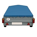 ANSSEMS PLTB Trailer Tarpaulin 1000-211 x 132 – 217 x 138 x 10 cm – PVC 640 g/m² High Resistance Cover with Eyelets and Sandow, Made in France – Various Colours Available (Blue 5015)
