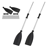 YORKING 2 Pack 128cm Kayak Paddles Adjustable Portable Boat Oars Aluminum Alloy Detachable Afloat Kayak Oars Boat Rafting Canoe Paddle Tool for Inflatable Boat Kayak