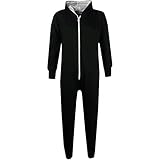 A2Z 4 Kids Children Plain Camouflage Jumpsuit Super Soft - Plain Onesie Black 5-6