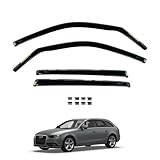 Team HEKO Wind Deflectors for Audi A4 2008-2015 Front and Rear Set of Window Deflectors, Accessories UV & Scratch Resistant Acrylic In-Channel Fitting ISO Certified Air Ventilation & Rain Protection