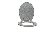 Spot on dealz 18" Stylish & Durable MDF Glitter Coating Toilet Seat – Add a Touch of Glamour to Your Bathroom Stylish Bathroom Accessory Luxury Toilet seat (Silver)