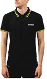 Lambretta Mens Twin Tipped Polo Shirts (X Large, Black/Gold)