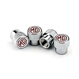 LyTTuu 4Pcs Car Valve Caps for MG F/MG TF,Valve Stem Tyre Valve Caps Air Caps Wheel Nut Covers Dust Caps Leak-Proof Tires Parts Accessories,A-Silver