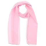 WESTEND CHOICE Ladies Chiffon Scarves Women Plain Neck Scarf Soft Headwrap Girls Headscarf Sheer Wrap women's scarves & wraps 150x45 cm (Light pink)