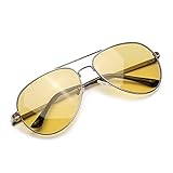 Myiaur Night Vision Glasses for Comfortable Driving, Polarized Yellow Lens Anti Glare - UVA UVB Protection