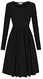 Mustwearit New Womens Ladies Frankie Smock Swing Skater Dress Ladies Flared Ruched Gathered Waist Dress UK 8-26 Black