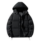 DUHENWU Quilted Puffer Jacket for Women UK Hooded Down Coat Ladies Lightweight Waterproof Plain Short Hoodie Top
