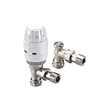 Danfoss 013G6005 RAS-C2 Combi TRV with LOCKSHIELD 15mm for Two-Pipe Domestic Heating Systems-Flow Selectable, High Accurate Temperature Control-Bi-Directional Valve (White), 57 mm x 102 mm x 97 mm