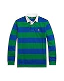POLO RALPH LAUREN Mens The Iconic Rugby Shirt, Green Blue Mu, Medium