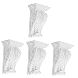 jojofuny Pcs Lightweight Roman Column Corbels Carved Appliques for Corner Decor Easy Install Plaster Decorative Corbels