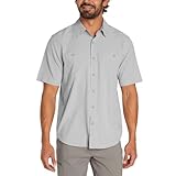 Orvis Men's UPF 30 Relaxed Fit Quick-Dry Short Sleeve Woven, Gray, Large