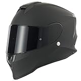 Vcan V151 Matt Black Full Face Motorcycle Helmet (Medium, Matt Black)