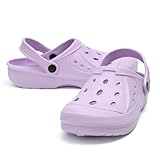 Mens Ladies Clogs Womens Unisex Sandals Slippers Slip On Mules Garden Beach Summer Size UK 4-11 (Lilac, UK Footwear Size System, Adult, Women, Numeric, Medium, 6)