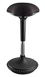 Unilux Moove Stool - Office Chair for Height Adjustable Desks, Standing Support Stool - Black