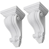 LC LICTOP Traditional Pilaster Corbel DIY Decorative Home Wall Decoration Vintage Home Decor Millwork Corbel 4"x4"x7.16",White, 2pcs