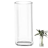 TSKDKIT Extra Large Glass Vase for Flowers 40cm Glass Cylinder Vase Thickened Clear Vases for Living Room Modern Large Vases 40 x 12cm