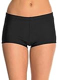Ecute Womens Swimming Shorts Beach Swimwear Bikini Bottom, Black-1, UK 14